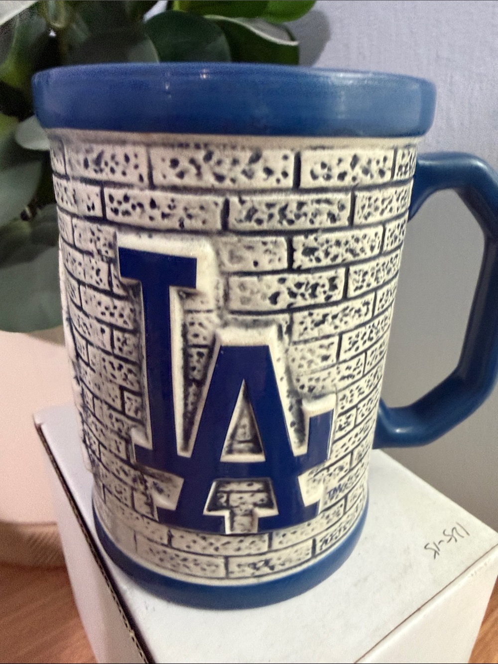 Los Angeles Dodgers Blue Brick Relief Ceramic Mug